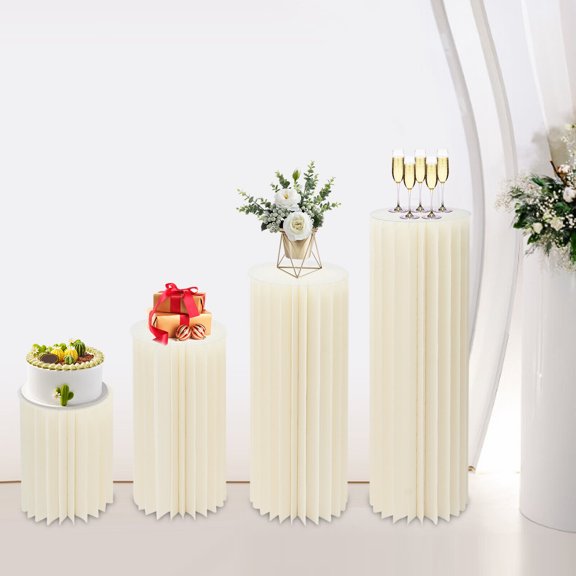 Columns Display for Wedding Party Garden Decoration 3pcs Foldable Cardboard Centerpiece Display, Cylinder Flowers Stand