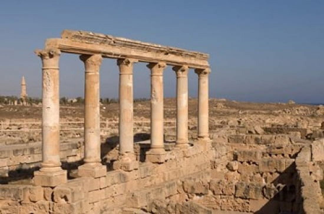 Columns Sabratha Roman Site Tripolitania Libya Canvas Art - Sergio Pitamitz DanitaDelimont (24 x 15)