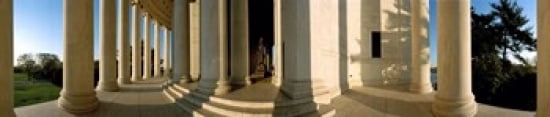 Columns of a memorial Jefferson Memorial Washington DC USA Canvas Art - Panoramic Images (44 x 10)