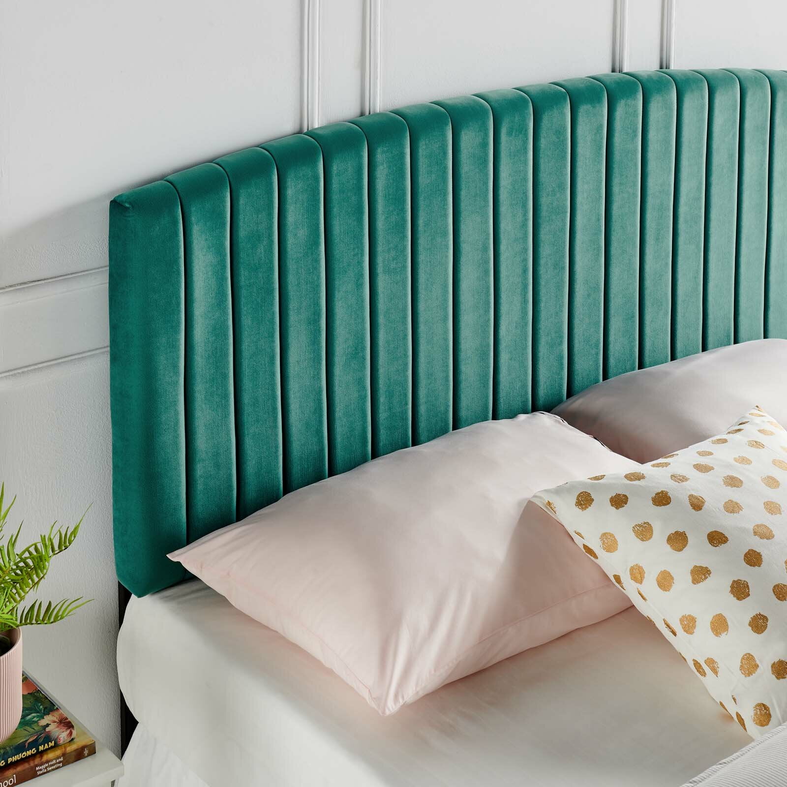 Colunga Upholstered Panel Headboard Vertical Striped Channel Tufting Adult Assembly Required Yes Walmart