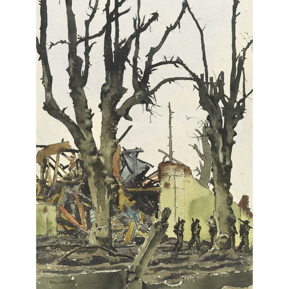 Colville Shattered Landscape Cleve WWII Painting Extra Large Art Print Wall Mural Poster Premium XL