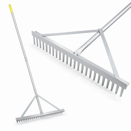Colwelt 24’ Aluminum Landscape Rake with 68" Handle