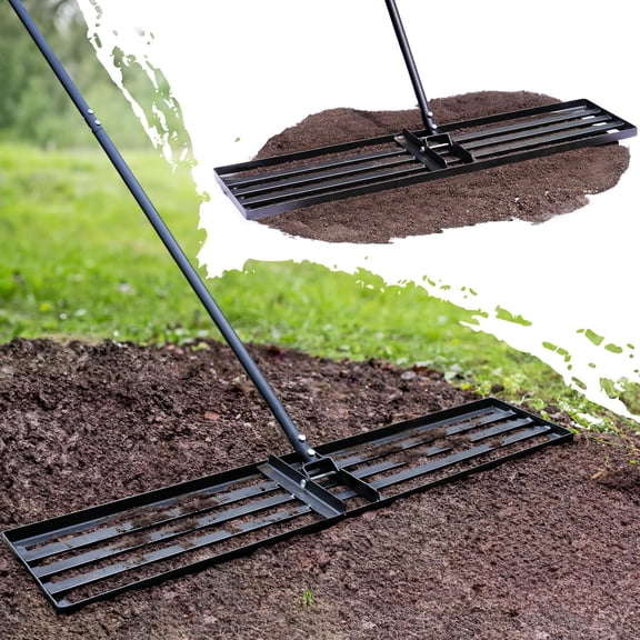 Colwelt 45 x 10 inch Heavy Duty Steel Garden Rake with Long Handle