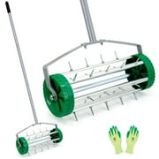 Colwelt 49" Rolling Garden Lawn Aerator with Steel Handle