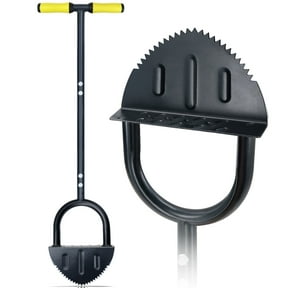 Colwelt Saw-Tooth Manual Edger,Half Moon Lawn Edger with T-Grip (38in)
