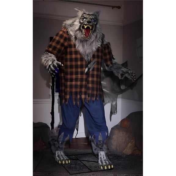 Com-Pac Filtration Unisex Multicolor Adult Seasonal Visions Animated Werewolf Doll Life Size Black Prop for Halloween, MR124904