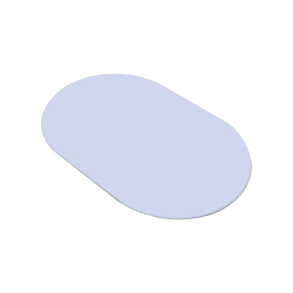 COM1950s 16X24 Inch Quick Dry Bath Mat Nonslip Grey Bathroom Rugs Super Absorbent Bath Rug Machine Washable Shower Mat Solid Oval Floor Mats Carpet for Bathroom Kitchen Bathtub (Blue)