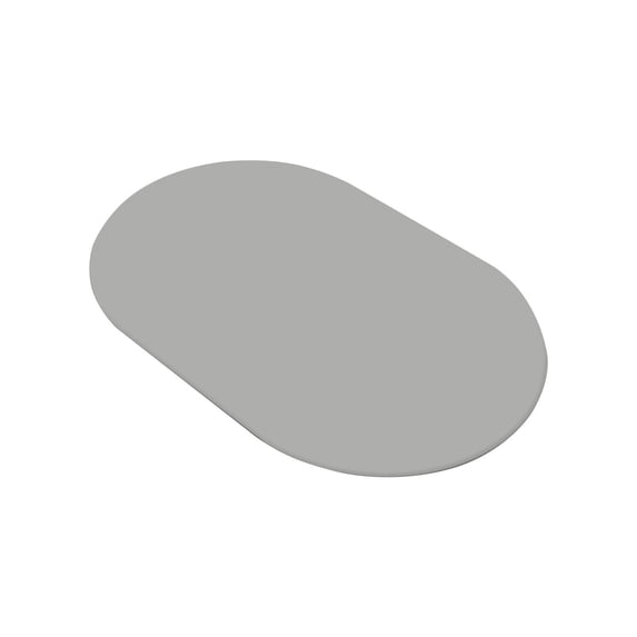 COM1950s 16X24 Inch Quick Dry Bath Mat Nonslip Grey Bathroom Rugs Super Absorbent Bath Rug Machine Washable Shower Mat Solid Oval Floor Mats Carpet for Bathroom Kitchen Bathtub (Gray)