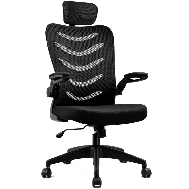 Modern High-Back Mesh Executive Office Chair With Headrest And