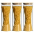thumbnail image 1 of ComSaf Airtight Glass Storage Jars with Bamboo Lids, 74 oz, Set of 3, 1 of 8