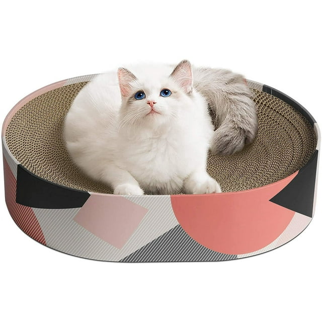 ComSaf Cat Scratcher Cardboard, Scratching Lounge Bed for Indoor cats, Oval