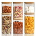 thumbnail image 1 of ComSaf Glass Food Storage Jars, Clear Containers, 22oz/37oz/50oz, Set of 6, 1 of 10