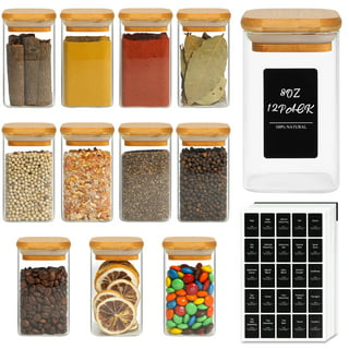 JuneHeart 4oz Spice Jars with Bamboo Lids, 24PCS Glass Spice Jars
