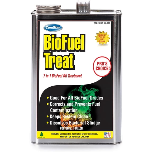 ComStar BioFuel Treat, 1 Gallon, 7-in-1 BioFuel Oil Treatment, Prevents Sludge & Clogging, Eliminates Contamination & Odors, Controls Waxing & Jelling, Lowers Pour Point, Keeps System Clean (60-122)