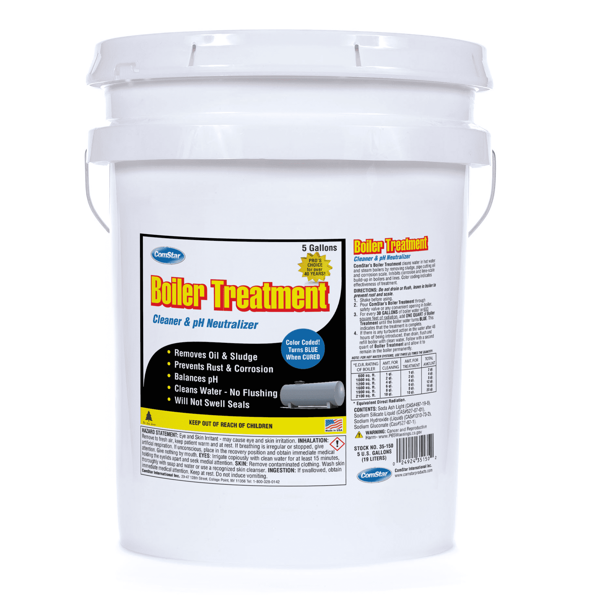 ComStar Boiler Treatment, 5 Gallon, Boiler Water Cleaner & pH ...