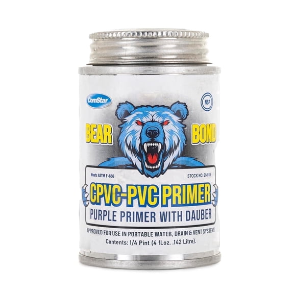 ComStar CPVC-PVC Primer, 1/4 Pint, Low V.O.C. High-Tech Surface Preparation Solution for Cutting Gloss & Softening PVC/CPVC Pipes and Fittings, Eliminates Air Bubbles for Permanent Bond, (20-615)