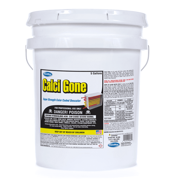 ComStar Calci Gone, Super Strength Industrial Descaler, Color Coded Cleaning Solution for Fast Lime and Scale Removal, Dissolves Mineral Deposits, Cleans Rust and Concrete, Safe on Multiple Surfaces,