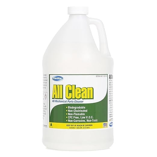 ComStar All Clean, 1 Gallon, Heavy-Duty, Non-Flammable Kerosene Replacement Parts Cleaner That Removes Away All Grease, Oil, Carbon & Deodorizes, Made in USA (55-058)