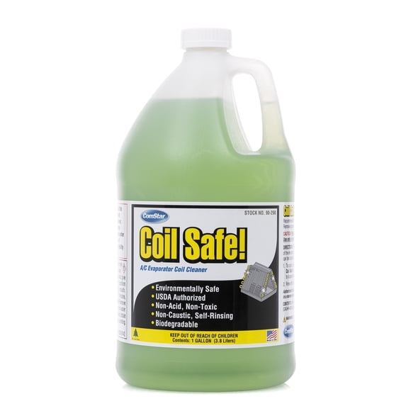 ComStar Coil Safe Evap Coil Cleaner, 1 Gallon, Self-Rinsing, Neutral pH, Non-Toxic, For Commercial/Residential AC & Refrigeration Coils, Made in USA, Green, Pleasant Smell (90-298)