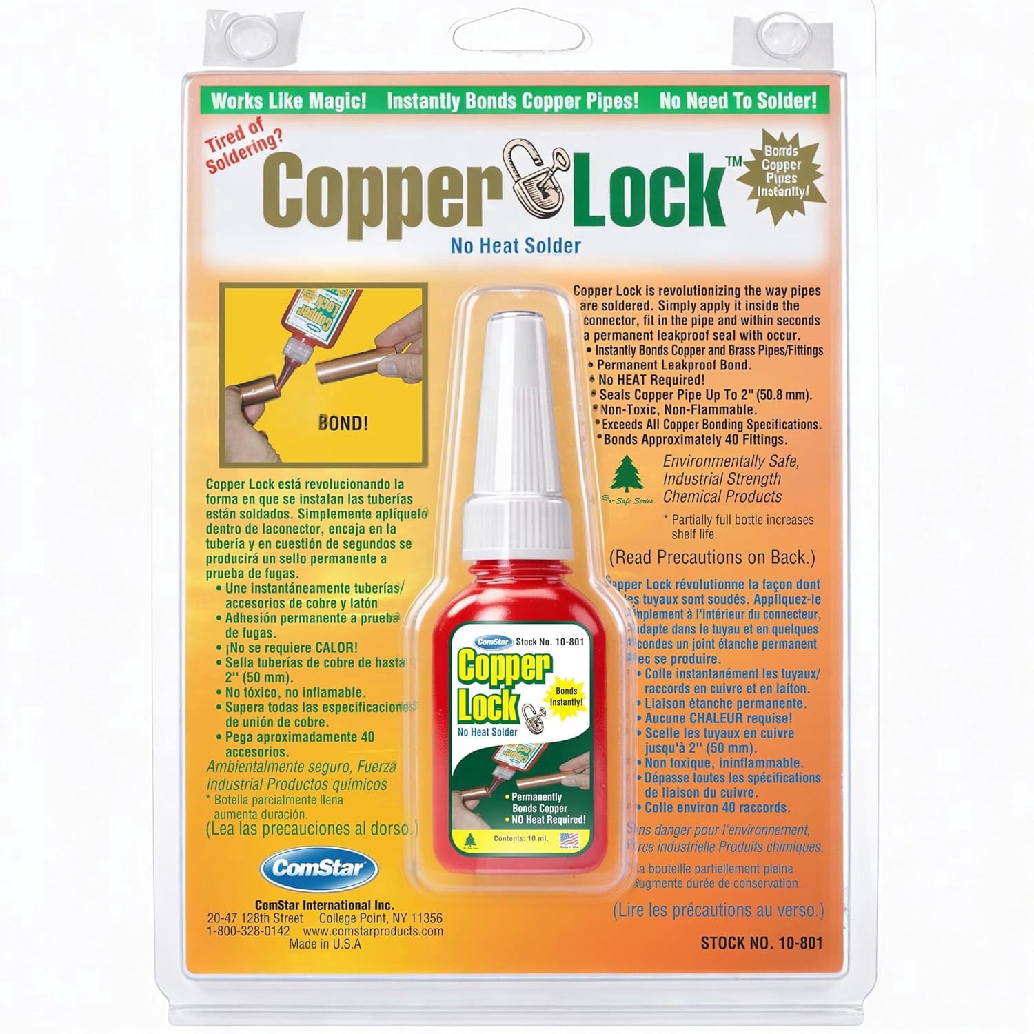 Soldering Paper ComStar Copper Lock 10 ml No-Heat Liquid Solder, Pipe & Coupling Solder ...