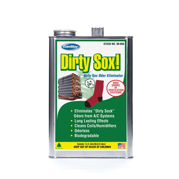 ComStar Dirty Sox Odor Neutralizer & Cleaner, Eliminates Dirty Socks Smell from Coils & Filters, Non-Corrosive, Long-Lasting HVAC Deodorizer for Small A/C, 1 Gallon (90-656)