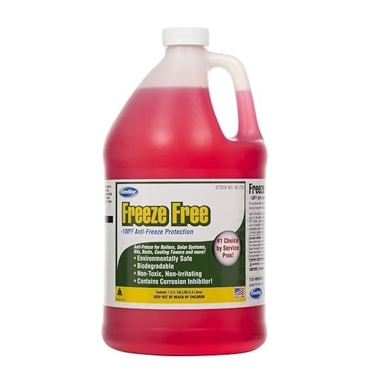 ComStar Freeze Free -100ºF, Aluminum Safe Boiler Anti-Freeze, Propylene Glycol Formula with Freeze Protection to -100º F Burst, Compatible with Aluminum Components, Made in USA, 1 Gallon (35-725)