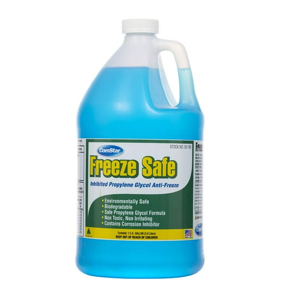 ComStar Freeze Safe, Propylene Glycol Anti-Freeze with Blue Color & Inhibitor, Prediluted to 80%, Ready to Use Formula, Made in USA, 1 Gallon (35-760)