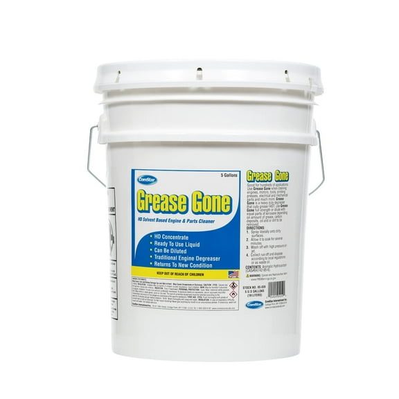 ComStar Grease Gone, Heavy-Duty Solvent-Based Engine & Parts Cleaner That Cuts Grease Fast, Ready-to-Use Liquid, Made in USA, 5 Gallon (05-059)