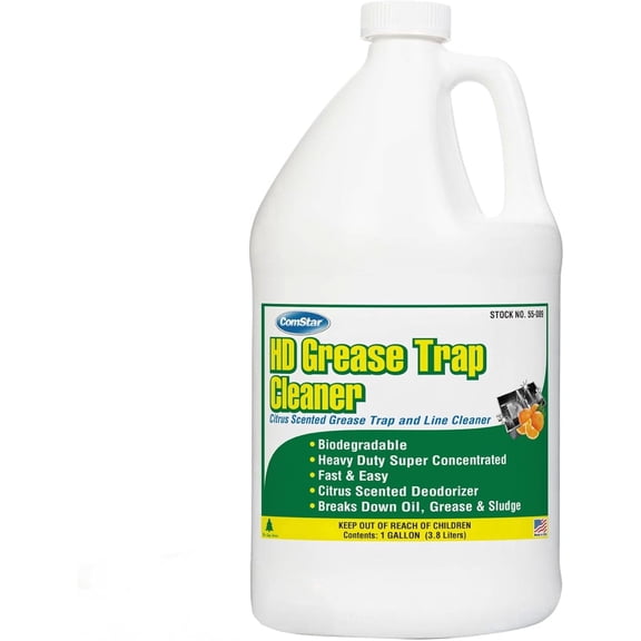 ComStar HD Grease Trap Cleaner, 1 Gallon, Concentrated Citrus Scent Degreaser, Powerful Grease Trap & Line Cleaner, Removes Oil, Dirt, & Residue, Multipurpose Commercial & Household Use, (55-089)