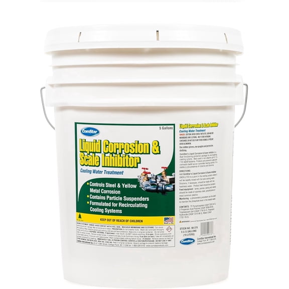 ComStar Liquid Corrosion & Scale Inhibitor, 5 Gallons, Reduces Mineral Deposits, Protects Equipment From Scale Build Up, Improves System Efficiency, Long-Lasting Water Treatment (90-376)