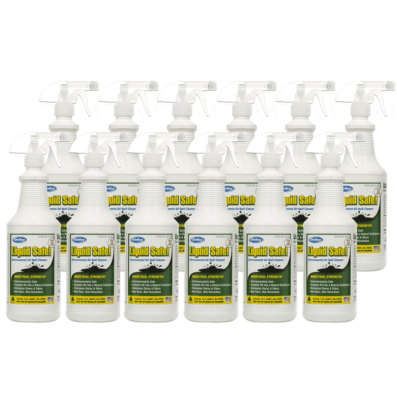 ComStar Liquid Safe, 32 Oz, Environmental Oil Spill Cleaner, Degreaser, Removes Stains & Odors, Non-Toxic, Safe for Concrete, Asphalt, Parts, Petrol Spills (PACK OF 12)
