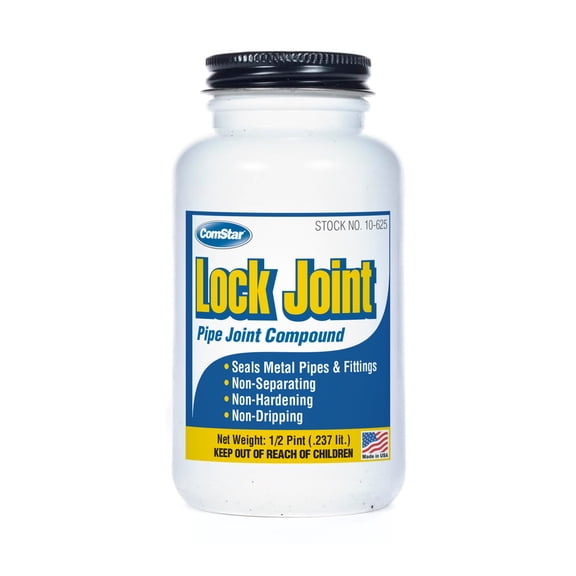 ComStar Lock Joint Blue Pipe Joint Sealant, Leak-Proof NPT Thread Connections, Works on Metal & Plastic Pipes, High Temperature & Pressure Resistant, Lubricates & Seals Gaskets, 8 Ounces (10-625)