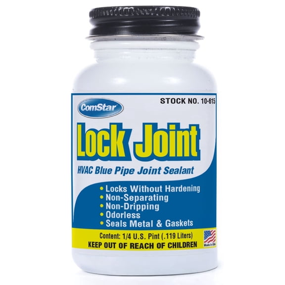 ComStar Lock Joint Blue Pipe Joint Sealant,1/4 Pint, Leak-Proof NPT Thread Connections, Works on Metal & Plastic Pipes, High Temperature & Pressure Resistant, Lubricates & Seals Gaskets (10-615)