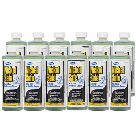 ComStar Nickel Safe, 16 Ounces, Removes Mineral Scale & Lime Deposits, Meets Manitowoc Spec GES-6, Food Grade Solution, USDA Authorized (Pack of 12)