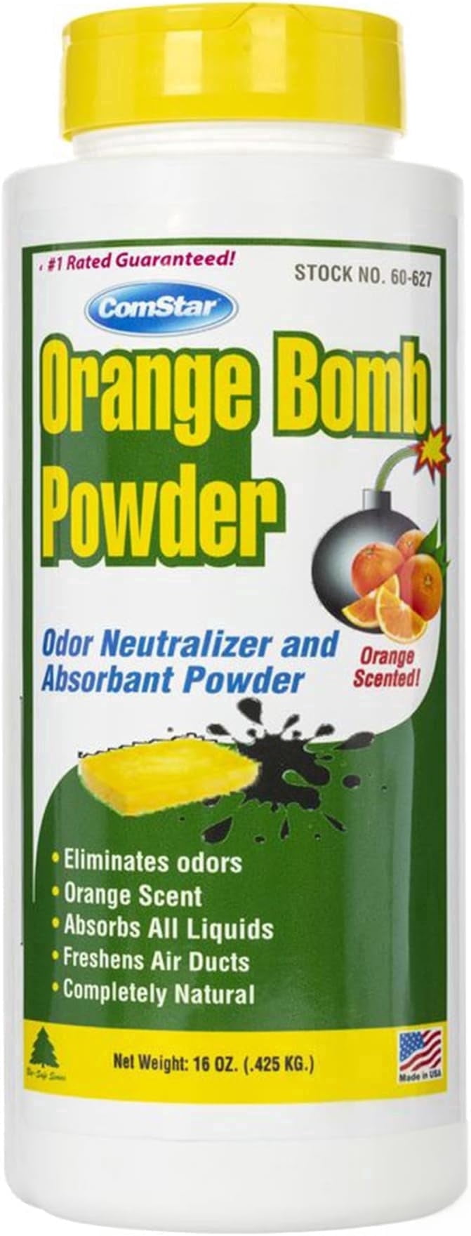 ComStar Orange Bomb Powder,16 Ounces, Absorbent Odor Neutralizer, Fast-Acting, Long-Lasting Freshness, Eliminates Unwanted Odors from HVACR Systems, Freshens Air in Homes, Offices & Vehicles (60-627)