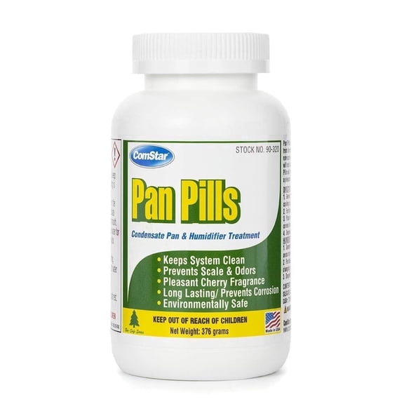 ComStar Pan Pills Condensate Pan and Humidifier Treatment Tablets, 120 Count, Helps Reduce Scale, Corrosion, Clogging and Odors, Up to 3-Month Protection (90-320)