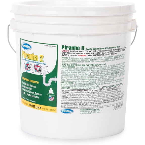 ComStar Piranha II 17 lb Lye with Cold-Water Activator Chips, Drain Cleaner