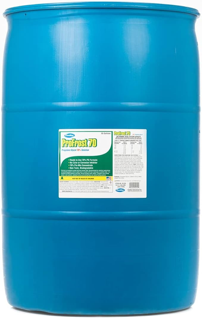 ComStar ProFrost 70, Propylene Glycol Anti-Freeze, Does Not Contain Any Color Or Inhibitor, Prediluted To 70%, Ready To Use Formula, 70% Propylene Glycol, Made In USA, 55 Gallon (35-816)