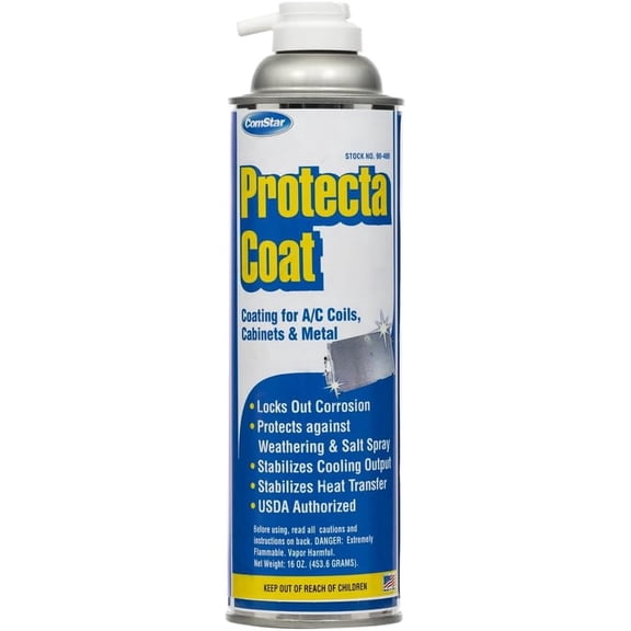 ComStar Protecta Coat, Protective Exterior Coating for Coils & Cabinets, Long-Lasting Transparent Barrier Against Rust & Corrosion, Easy Spray Application, 20 Ounce Aerosol (90-400)