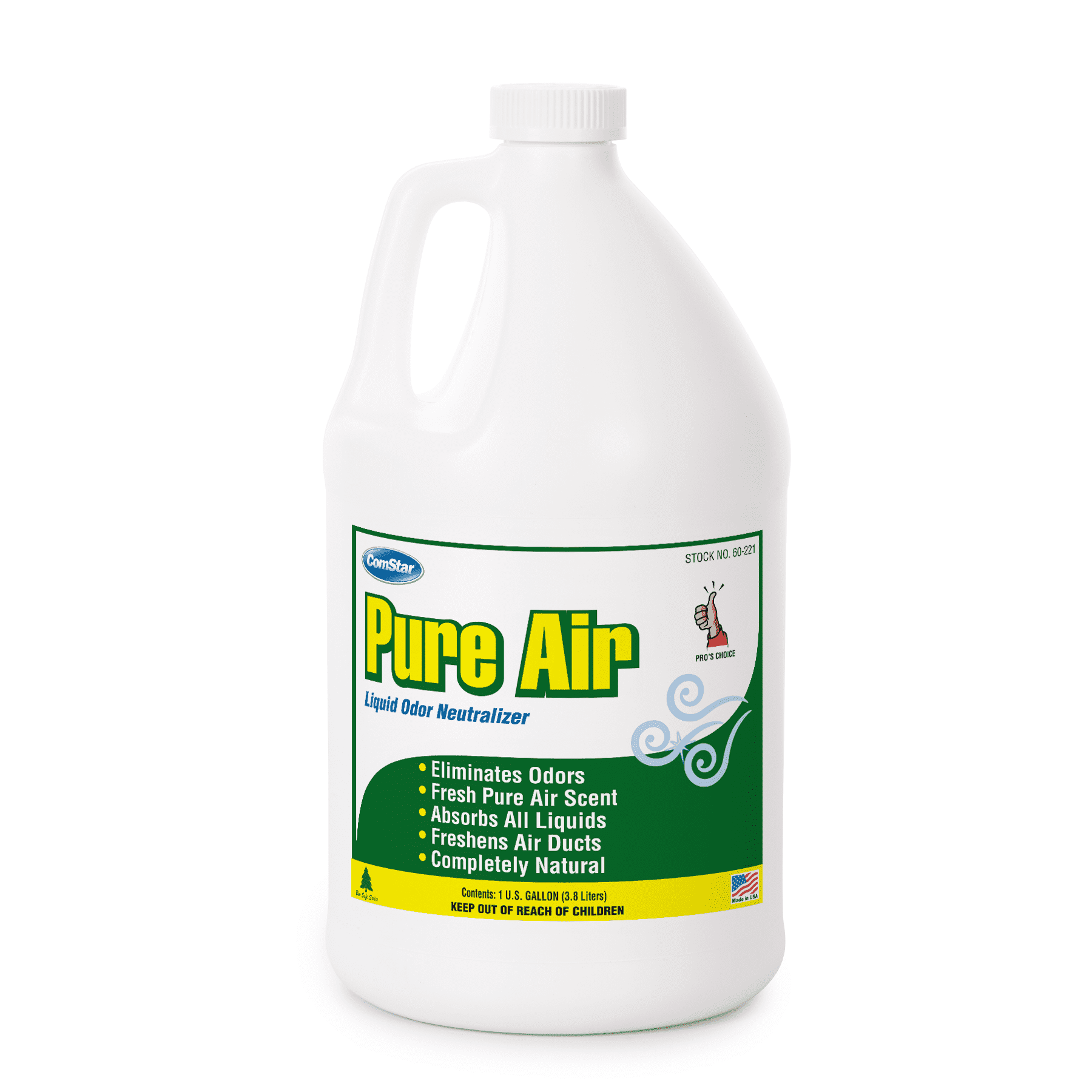 ComStar Pure Air Liquid, Odor Neutralizer, Fast-Acting, Long-Lasting Scent, Eliminates Unwanted Odors from HVACR Systems, Freshens Air in Homes, Offices & Vehicles, 1 Gallon (60-221)