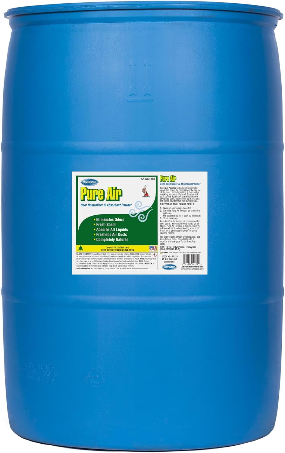 ComStar Pure Air Liquid, Odor Neutralizer, Fast-Acting, Long-Lasting Scent, Eliminates Unwanted Odors from HVACR Systems, Freshens Air in Homes, Offices & Vehicles, 55 Gallon (60-229)