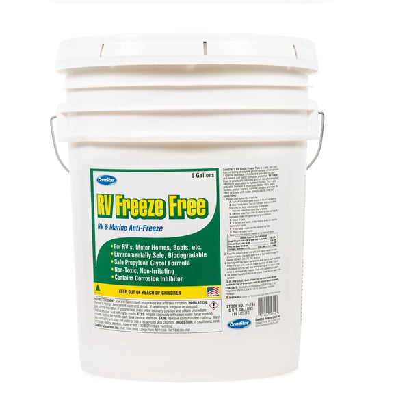 ComStar RV & Marine Anti-Freeze, Non-Toxic Propylene Glycol Formula, Protects Plumbing & Seals, Corrosion Inhibitor, Ready-To-Use, Ideal for RVs, Boats, Motorhomes & More, 5 Gallon (35-744)