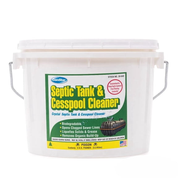 ComStar Septic Tank & Cesspool Cleaner, Liquefies Hardened Detergents, Soaps & Grease, Opens-Up Clogged Pipes & Lines of Cesspools, Grease Traps & Septic Tanks, Made in USA, 5 Pounds (30-648)