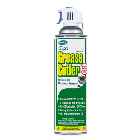 ComStar Super Grease Cutter, 16 Ounces Heavy Duty Mechanical Degreaser, USDA Registered Aerosol, No Rinse Formula, Eco-Safe Solvent for Industrial, HVAC, Equipment Cleaning, (55-121)