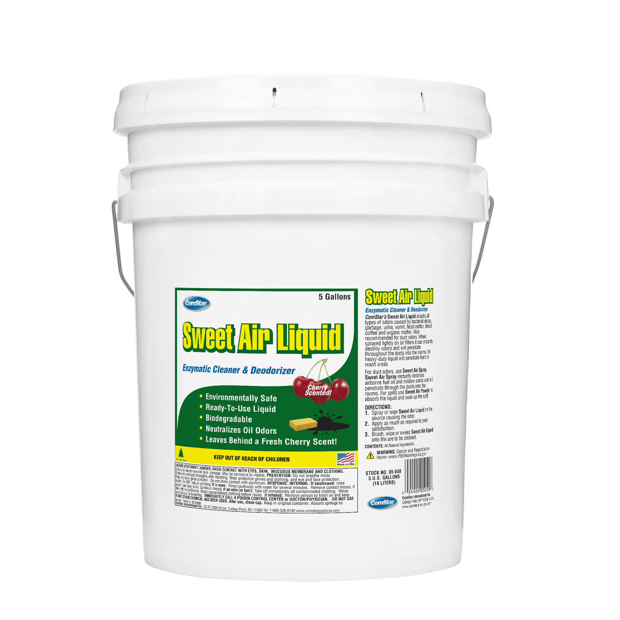 ComStar Sweet Air Liquid Deodorizer, Powerful Odor Neutralizer with Pleasant Cherry Scent, Eliminates Unwanted Odors Like Smoke, Musty, Animal Waste, Perfect for HVACR Systems, 5 Gallons (05-050)