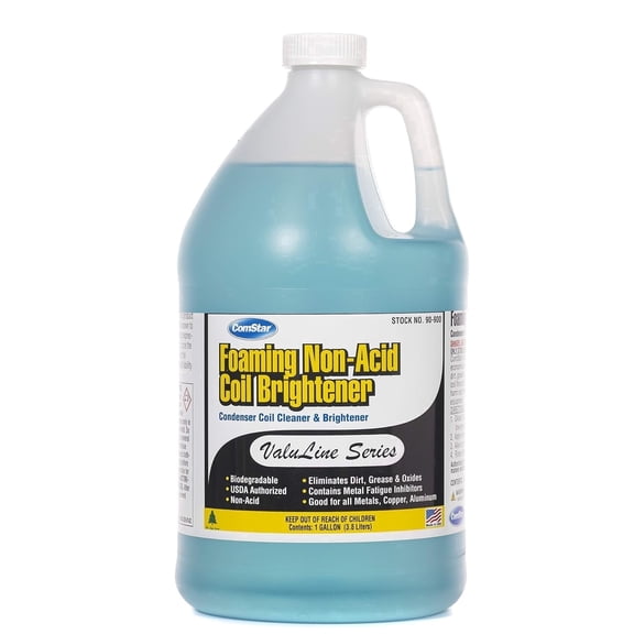 ComStar Valuline Foaming Coil Cleaner & Brightener, 1 Gallon, Powerful Condenser Coil Cleaning Solution, Enhances Airflow & Efficiency, Easy Rinse Outdoor Coil Maintenance, (Valuline Series) (90-900)