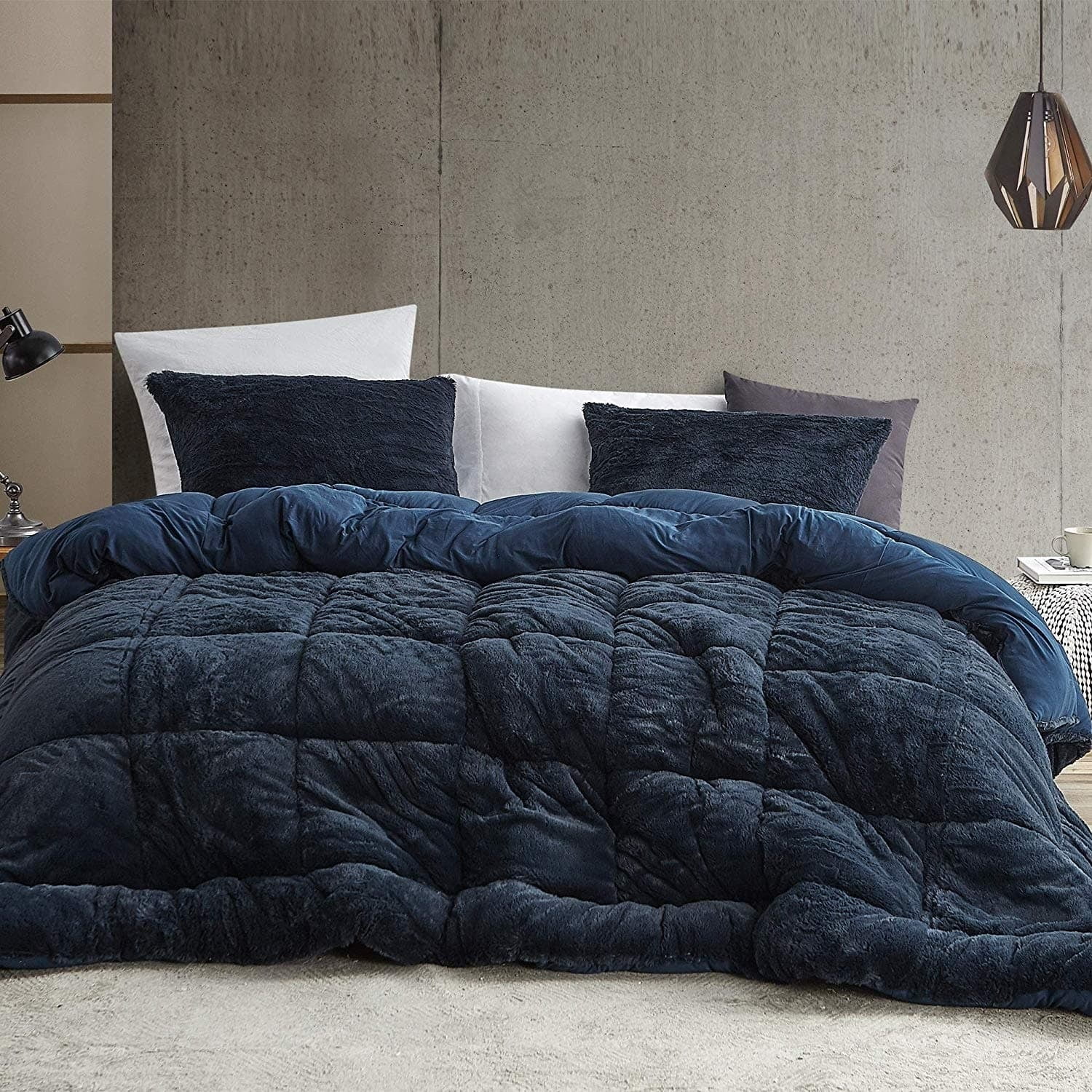 Navy King Reversible Down Alternative Microfiber Comforter