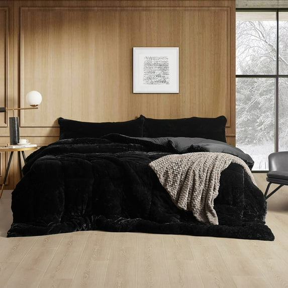 Coma Inducer Are You Kidding Solid Black Comforter, King