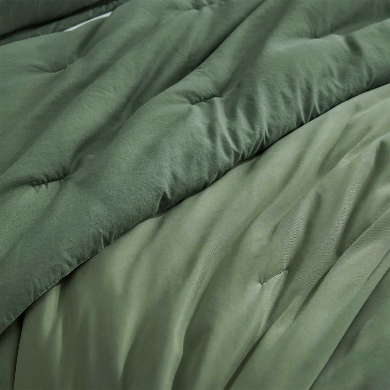 Twin Green Microfiber Down Alternative Comforter Set
