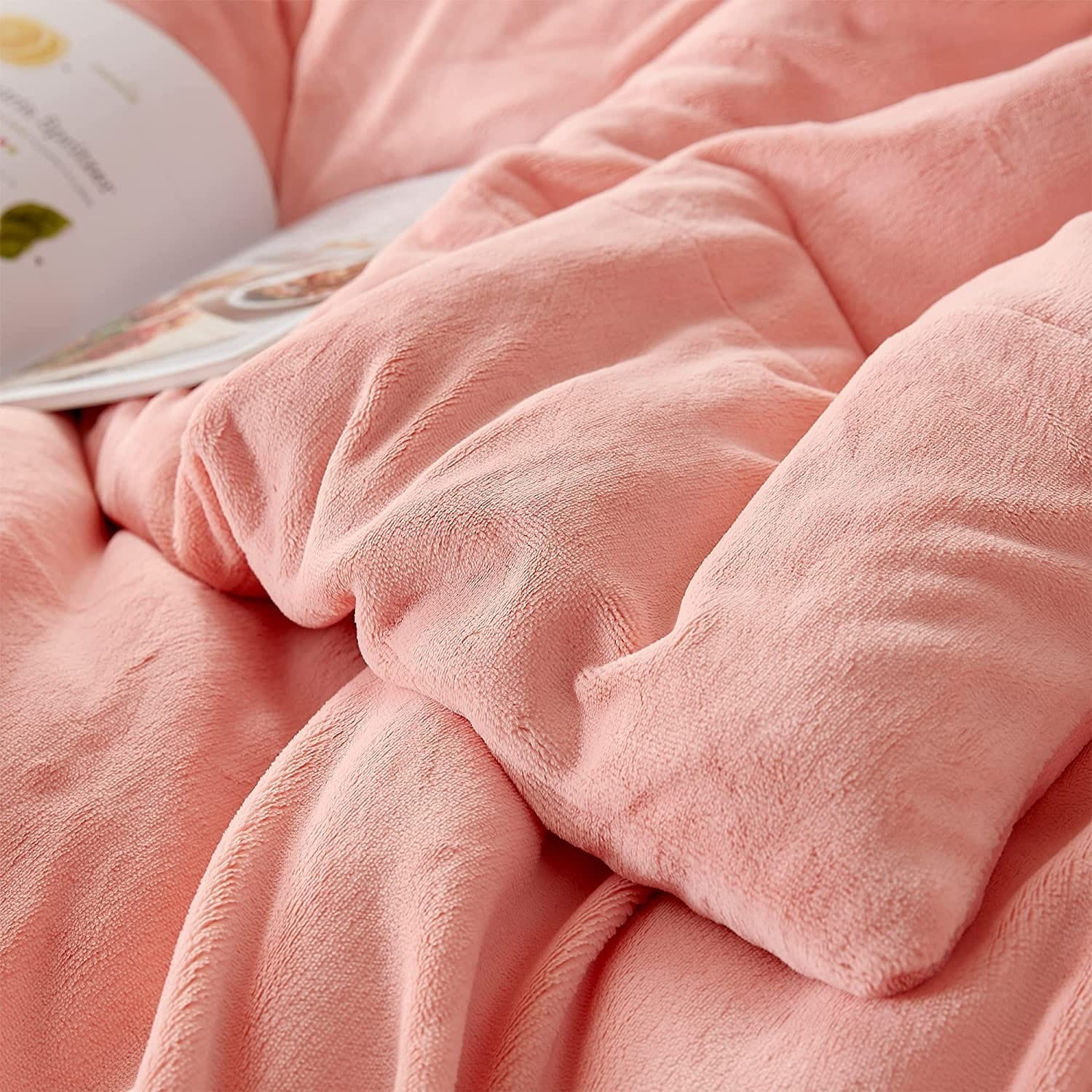 Charlotte Peach Milk Velvet Oversized Comforter Set